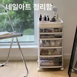 화장품 트롤리 회전 선반 이동식 360도