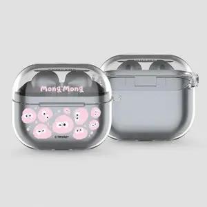 트라이코지 몽몽 와글와글 갤럭시 버즈3 버즈3프로 투명 클리어 하드 케이스 키링 세트