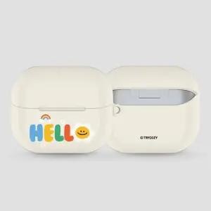 트라이코지 말랑말랑 키치 레터링 갤럭시 버즈3 버즈3프로 하드 케이스 키링 세트