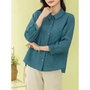 [디얼마미] 시어서커 포켓 블라우스 /마담 미시 중년 여성 빅사이즈 40대 50대