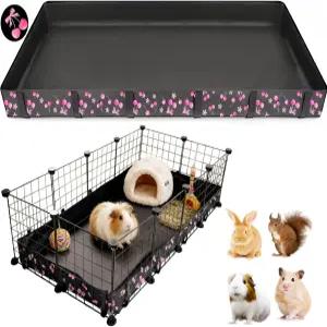 DZWLKJ 기니피그 케이지 라이너 세척 가능한 방수포 바닥 베이스 체리 그래픽 24 x48 토끼 친칠라 고슴도치