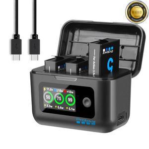 DJI 오스모 액션 6 5 4 3 프로 2200mAh 배터리 충전기 포함) 스포츠 카메라 액세서리