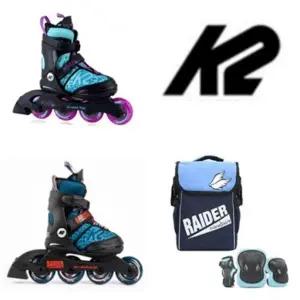 K2 레이더프로LTD/마리프로오션 아동인라인 5단계 사이즈조절 가방+보호대[세미]