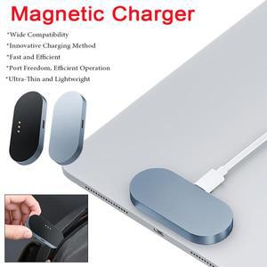 18W(최대) 알루미늄 합금 마그네틱 충전기, USB-C 케이블 고속 아이패드 스마트 접촉식 호환