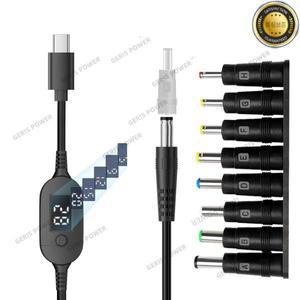 USB-C to DC 부스트 컨버터 케이블 타입 5V 9V 12V 조절 가능한 전압 어댑터 코드 노트북 무선 라우터 TV용