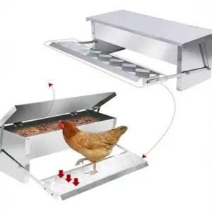 닭 사료 공급기 페달형 먹이 야외 급식기 조류 배급기 먹이통