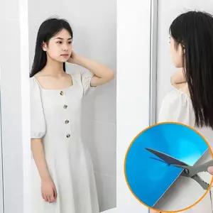 안 깨지는 거울 부착 안전 현관문 붙이는 거울 옷방 시트지 필름지 신발장 이동식 부착형 필름 전신 미러