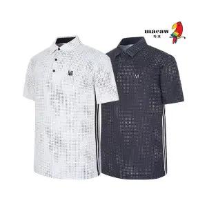 [아웃도어스/마코](남성)도트 패턴 카라 반팔 티셔츠_MNM2TS65
