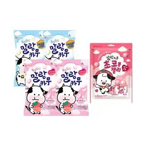 롯데웰푸드 말랑카우 밀크 79g, 2개+말랑카우 딸기 79g, 2개+말랑카우 초코볼젤리 딸기우유 134g, 1개