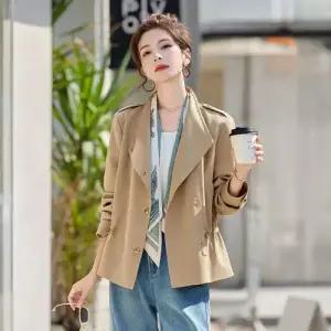 볼사스 여친 카키 하프 오피스룩 코트 더블 테일러드 빅 자켓 터틀넥 재킷 ADOR1