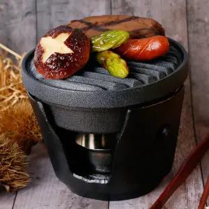 나요로 미니화로+고기불판 무쇠 주물 고체연료 개인 1인 캠핑 화로