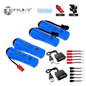 고용량 3.7V 18500 2000mAh RC 자동차용 충전식 리튬 이온 배터리 원통형 SM JST 플러그 포함