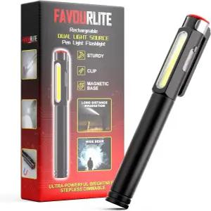 재활용 가능한 펜 라이트 800루멘 LED 손전등 6가지 모드 COB 마그네틱 클립 브라이트 포켓 작업용 휴대용