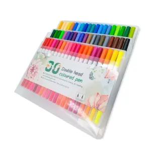 더블 헤드 붓펜마커 세트 60색-화이트바디자인마카 그림 화방 드로잉 용품 스케치 컬러