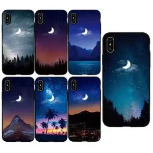 풍경 카드범퍼 케이스 밤하늘달 아이폰SE2