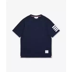 [톰브라운] 코튼 사선 숏슬리브 스트라이프 티셔츠 네이비 154567798