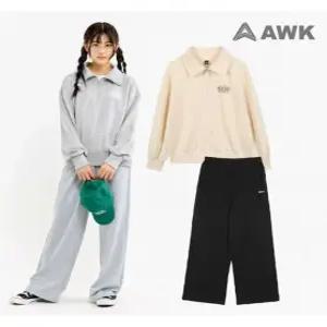 [에어워크주니어]여아 반집업 맨투맨 와이드 트레이닝팬츠 상하세트