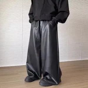 팬츠 남성용 면 스트레이트 린넨 춘추 와이드 PU가죽 기본 M스포3