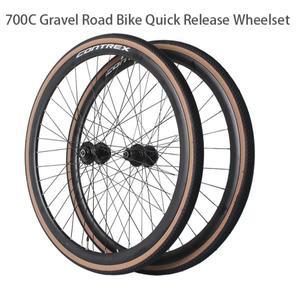 700C 그래블 디스크 브레이크 퀵 릴리즈 자전거 휠셋 로드 앞뒤 베어링