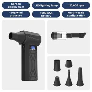 제트건 에어건 송풍기 P70 고속 강력 터보 팬 4000mAh 110000RPM 휴대용 송풍기진공청소기 먼지 제거 4단