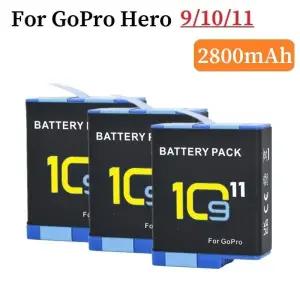 GoPro Hero 11 10 9용 2800mAh 배터리 9 11용 케이스 포함 카메라 액세서리