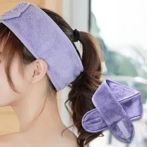 세안 세수 찍찍이 헤어 밴드 샤워 세안 머리띠 퍼플 찍찍이헤어밴드