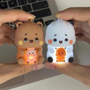 2025년 신제품 부부두두 사랑해요라고 말하는 음성 장난감 열쇠고리 3가지 가방 장식 커플 선물 야간 조명