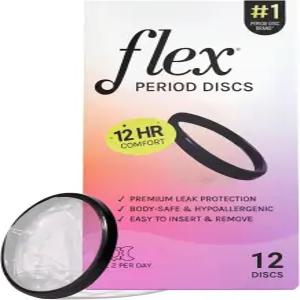 플렉스 생리 디스크 일회용 경련 및 건조함 감소 초보자 친화적인 탐폰 대체품 슈퍼 5개 용량 캐나다산 12