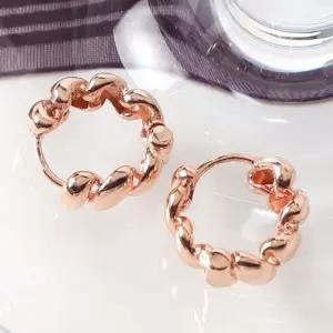 14K 골드필드 핀 라운드 볼 원터치링 귀걸이