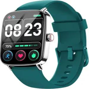 남성용 스마트워치 1.85인치 HD 호환 iPhone/Samsung/Android 응답/전화 걸기 심박수/수면/SpO2 모니터가