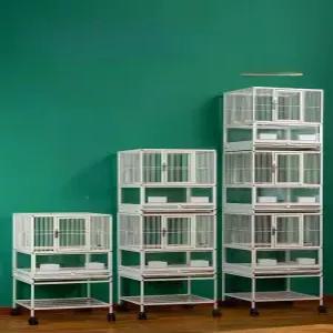 앵무새 철제 새장 둥지 이동장 사육장 소형 이동식 이중층