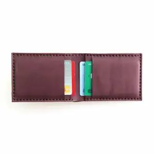 반지갑 수제 지폐높이 가죽 지갑 베지터블 플럼와인 남자 남성지갑