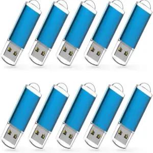 RAOYI 10팩 1GB 1G USB 플래시 드라이브 2.0 메모리 스틱 벌크 엄지 펜 블루