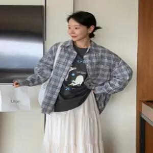 스테디 체크 오버핏 셔츠 (3 color)