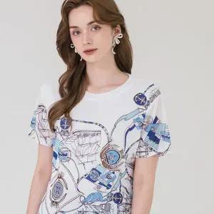 [하프클럽/막스까르띠지오]프린티드  이중메쉬 반팔 티셔츠