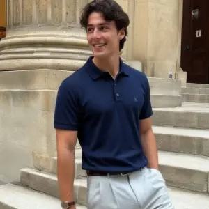 백화점 헤지스 25 남성 와플 조직 카라 티셔츠 HZTS5F401N2