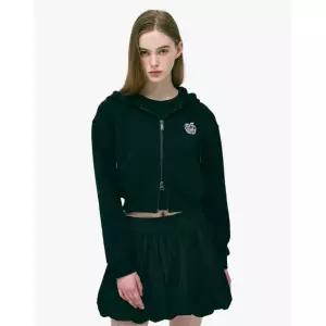 브랜드정품 널디 NDY 우먼스 수플레 크롭 후디 집업 블랙 369282