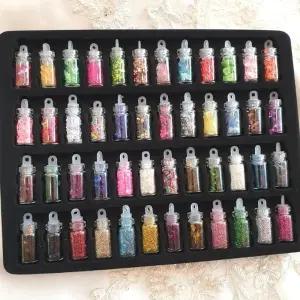 네일샵 글리터 스팽글 파츠 48색 세트 네일아트 네일 젤네일 화장품 뷰티