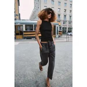 자라 ZARA 엘라스틱 웨이스트 팬츠 바지 - 콜 그레이 3743499