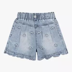 [AK수원점] [밀리밤] 여아 스칼럽 자수 데님 반바지MLTH26450