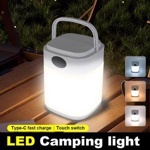 타이머 야간 조명 디밍이 가능한 USB 충전식 캠핑 후크가있는 휴대용 텐트 램프 침대 옆 테이블 3 모드 원