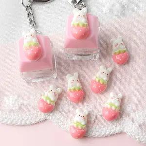 싼비즈 [6424-22]아크릴 키캡파츠 탑꾸재료 딸기토끼 9.5x17.5mm ,1개