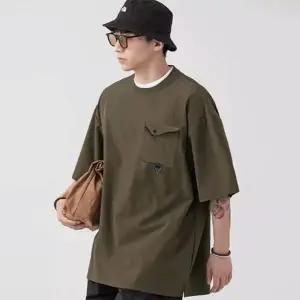 남성 루즈핏 티셔츠 크루넥 오버핏 나일론 반팔 티셔츠 캐주얼 여름 스판 운동복 스포츠 흡습 속건 골프