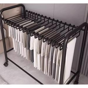 철제 이동식 바지걸이 행거 카트형 1단