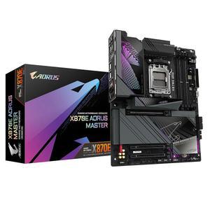 기가바이트 X870E AORUS 마스터 마더보드 - AMD Ryzen 9000 CPU, 16+2+2 위상 디지털 VRM, 최대 8200MHz DDR5(OC), 4xPCIe 5.0 + 4xM.2, Wi-Fi 7, 5GbE LAN, USB 3.2 Gen 2x2 지원