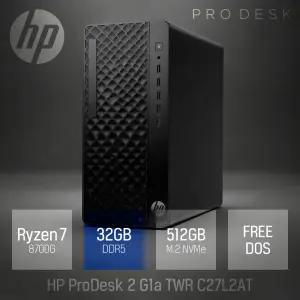 ⓒ HP 프로데스크 2 G1a C27L2AT R7-8700G 32GB 512GB / 재택근무용 사무 인강용 데스크탑