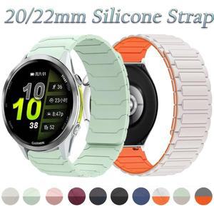 20/22mm 실리콘 스트랩 (가민 포어러너 570 970 265 965 165 55 액티브 6 5 마그네틱 팔찌 밴드 베누 3 호