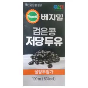 정식품 베지밀 검은콩 저당두유 190ml, 24개