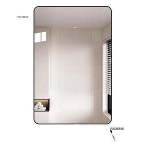 선반이 있는 욕실 거울 펀치 없는 벽걸이형 세면대 자체 접착식 화장실 거울(라이트 N 포함)