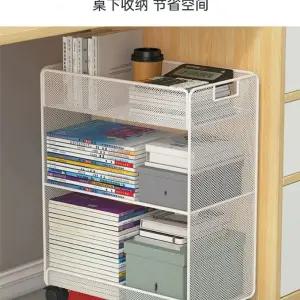 이동식 책상밑 선반 철제 데스크 정리대 대형 화이트